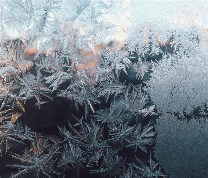 A window covered in frost.