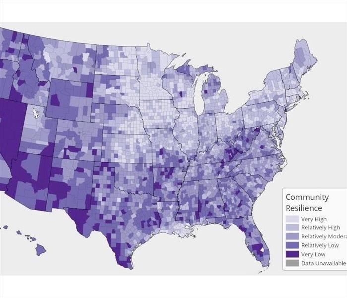 A map of FEMA's Community Resilience score
